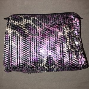 Purple Leopard Print Cosmetic Bag